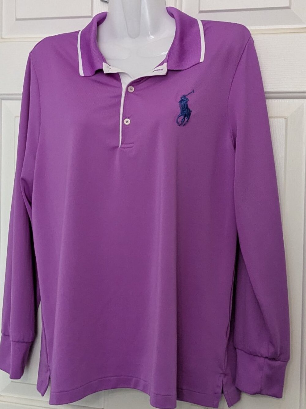 Polo Golf Ralph Lauren Purple Long Sleeve Tailored Fit Polo Shirt Size XL